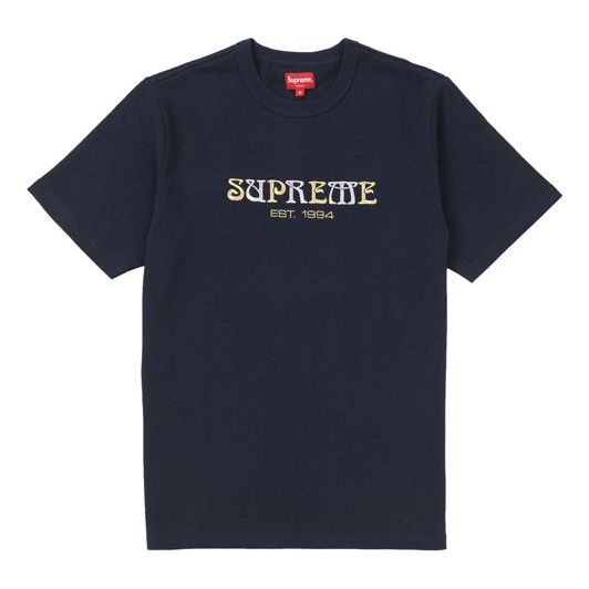 Supreme FW18 Nouveau Logo Tee Navy Logo Tee SUP-FW18-616