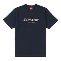 Supreme FW18 Nouveau Logo Tee Navy Logo Tee SUP-FW18-616