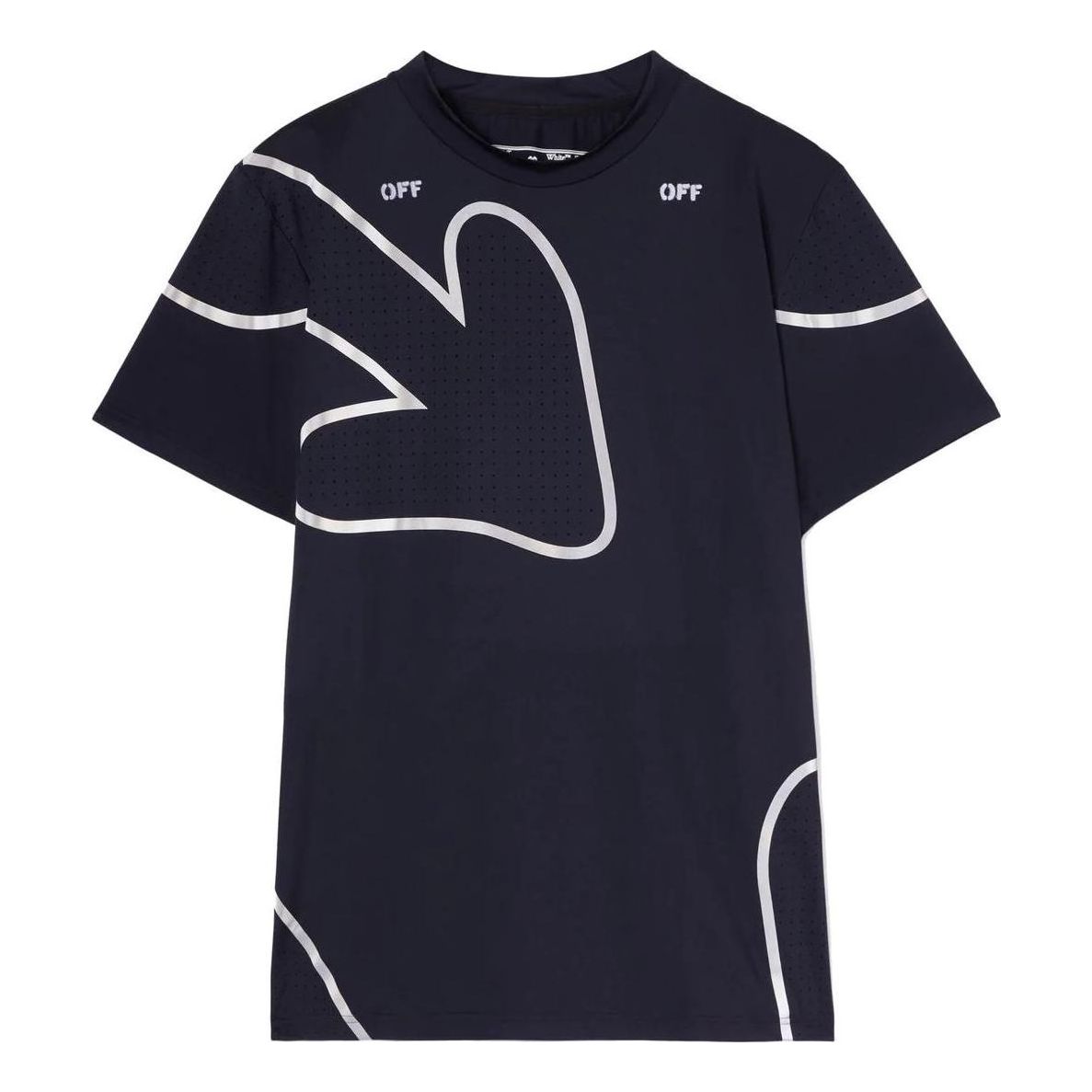 Men's Off-White FW22 Logo Arrow Pattern Printing Short Sleeve Slim Fit Black T-Shirt OMVA030S22FAB0011001