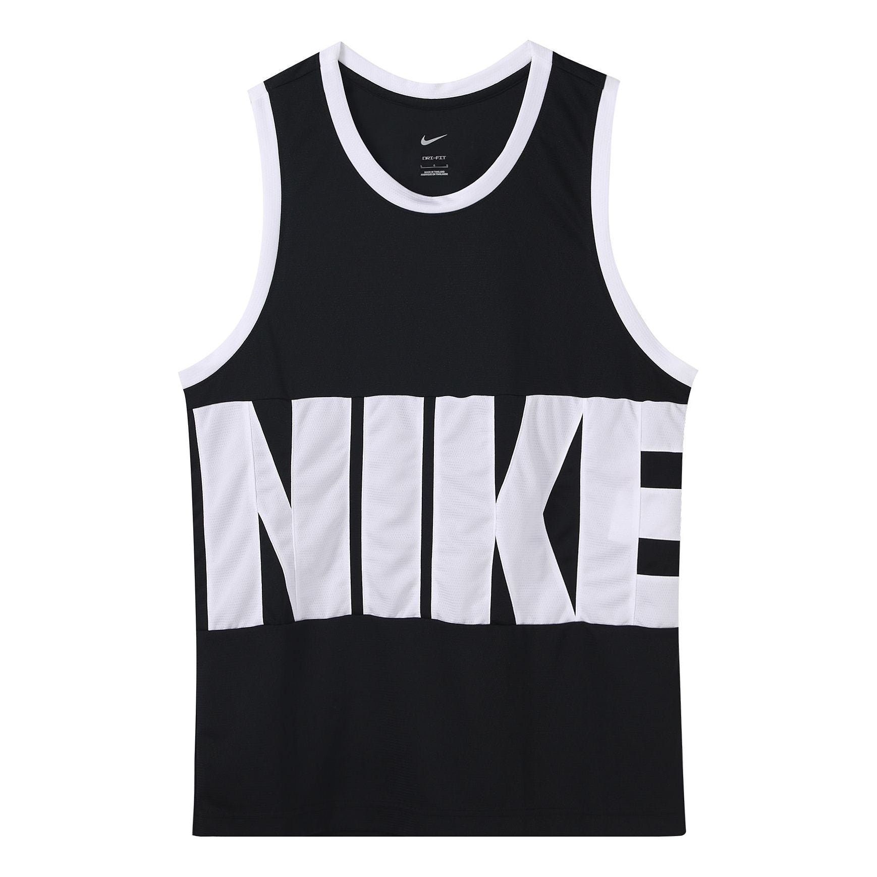 Men's Nike Large Logo Printing Sports Basketball Jersey/Vest Black DA1042-010