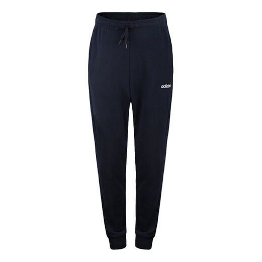 Men's adidas Logo Printing Drawstring Bundle Feet Sports Pants/Trousers/Joggers Navy Blue DX3687