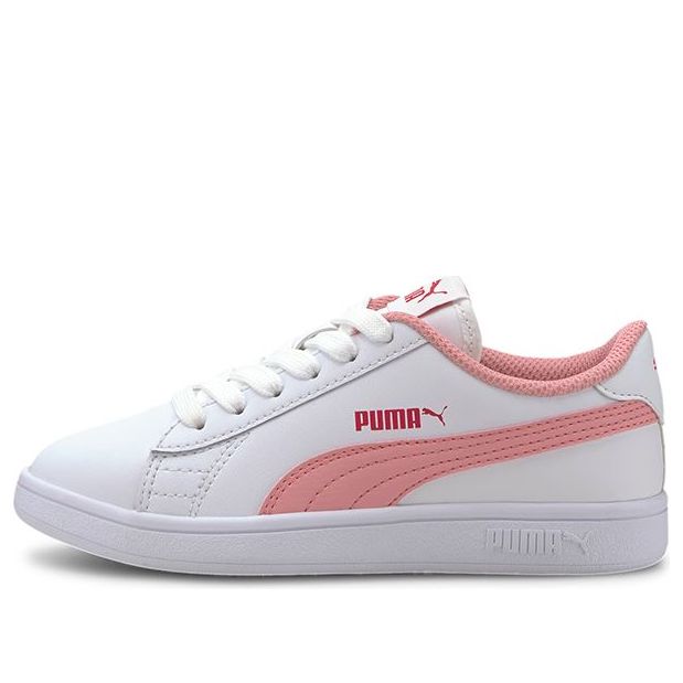 (PS) PUMA Smash V2 L Casual Board Shoes White/Pink 365324-18