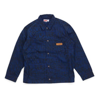 Supreme FW18 x COMME des GARCONS SHIRT Printed Canvas Chore Coat Navy SUP-FW18-409