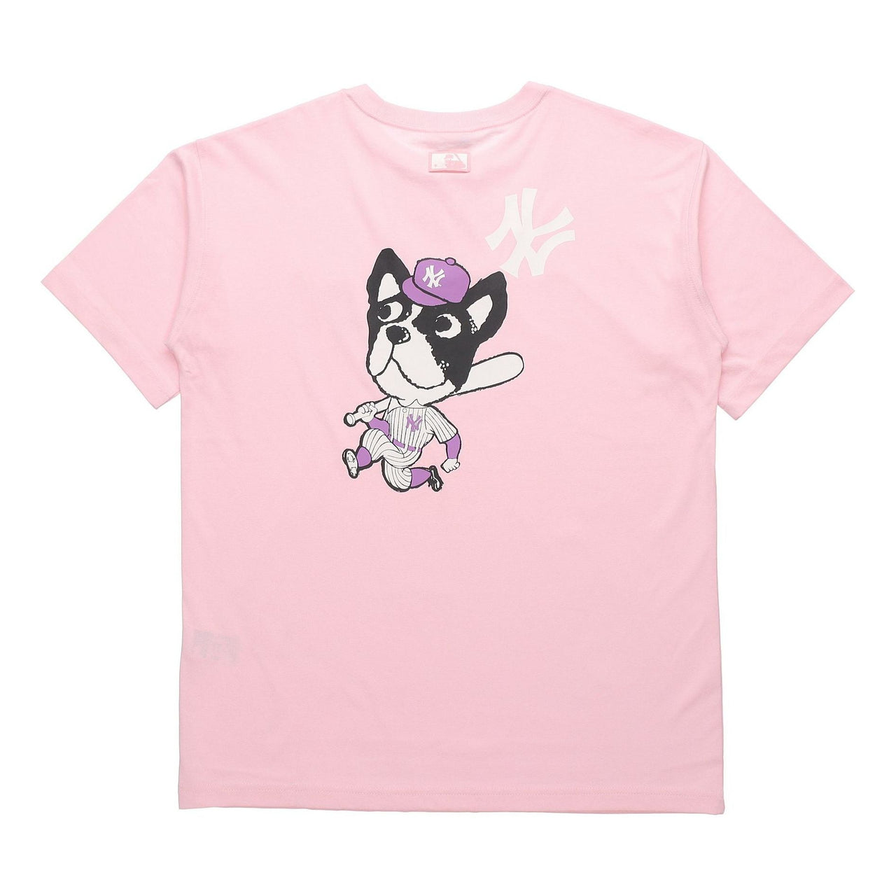 MLB Cartoon Series New York Yankees Printing Sports Round Neck Loose Short Sleeve Unisex Pink Red 31TSCM031-50P