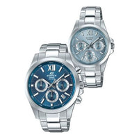 CASIO General EDIFICE & SHEEN Japan / South Korea Fashion Couple Blue Analog EFB-600D-2A&SHE-3512D-2A