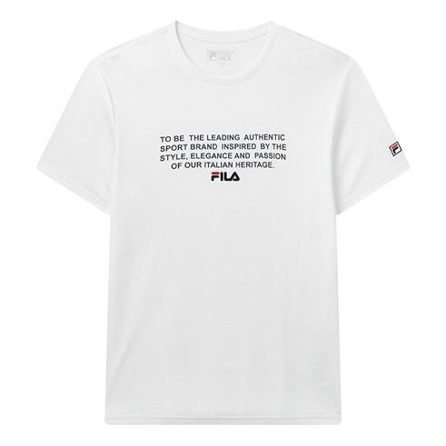 FILA Printing LOGO Embroidered Short Sleeve White F61M028105F-WT