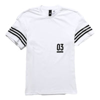 adidas Cuff Stripe Sport Short Sleeve Male White CZ8954