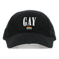 (WMNS) Balenciaga Embroidered Pride Logo Cotton-Twill Baseball Cap 'Black' 670811410B21000
