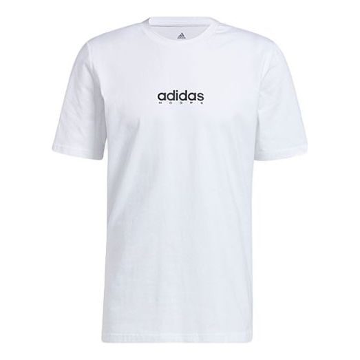 adidas Swish Tee Alphabet Printing Basketball Sports Short Sleeve White GN5120