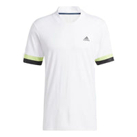 Men's adidas V Neck Colorblock Stripe Logo Pullover Short Sleeve Japanese Version White T-Shirt HI4754