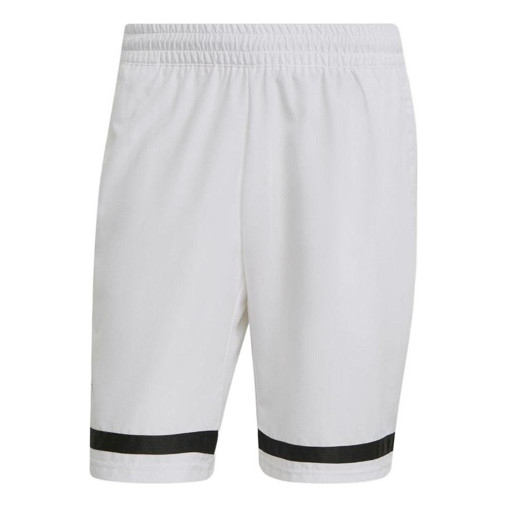 Men's adidas Contrasting Colors Stripe Logo Straight Casual Shorts White GL5399