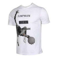 Air Jordan Basketball Printing Athleisure Casual Sports Short Sleeve White AT8926-100
