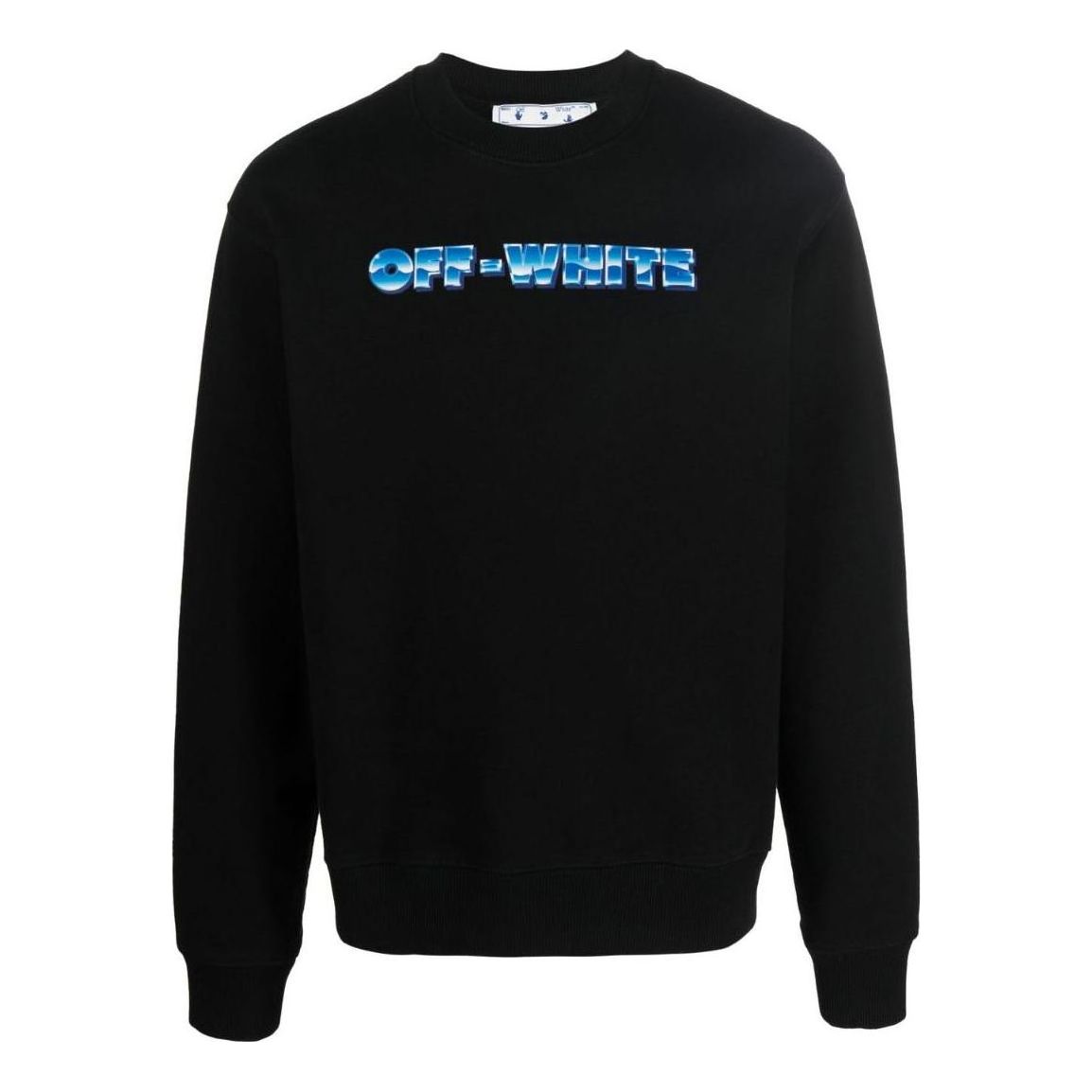 Men's Off-White SS22 Arrow Pattern Logo Round Neck Black OMBA057S22FLE00410391039