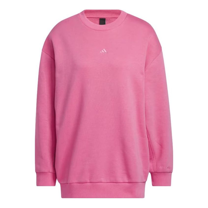 (WMNS) adidas ALL SZN Fleece Oversized Crew Sweatshirt 'Pink' IM0329