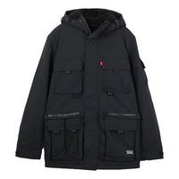 Men's Levis Thicken hooded Multiple Pockets Jacket Black 27525-0000
