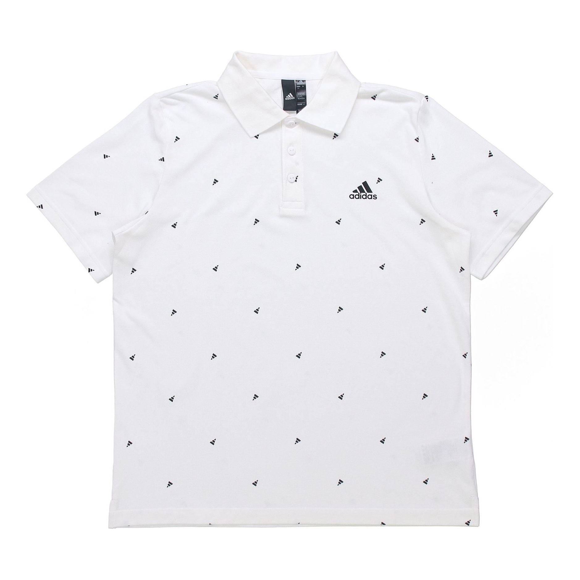 adidas Fi Polo Aop Logo Printing Training Sports Short Sleeve Polo Shirt White GP0998