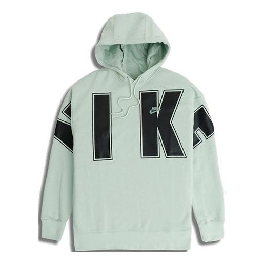 Nike Sportswear Fleece Pullover Large logo Printing Casual Sports Green CQ0242-321
