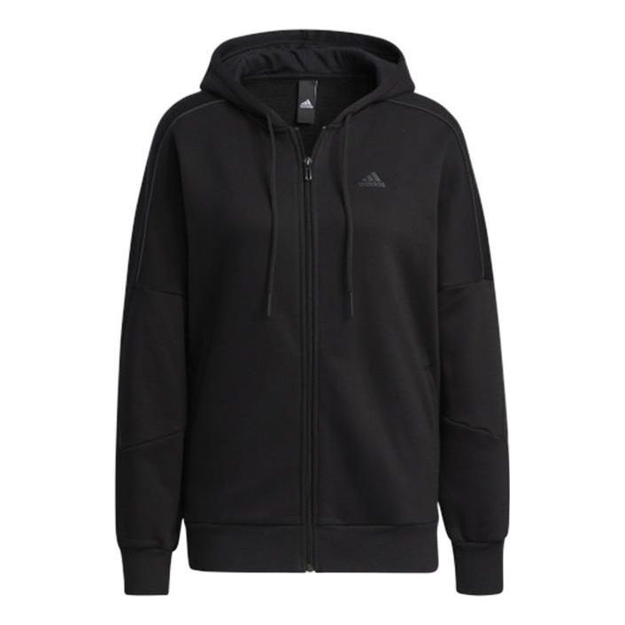 (WMNS) adidas Sports Fleece Lined Hooded Jacket Black GT6370