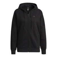 (WMNS) adidas Sports Fleece Lined Hooded Jacket Black GT6370