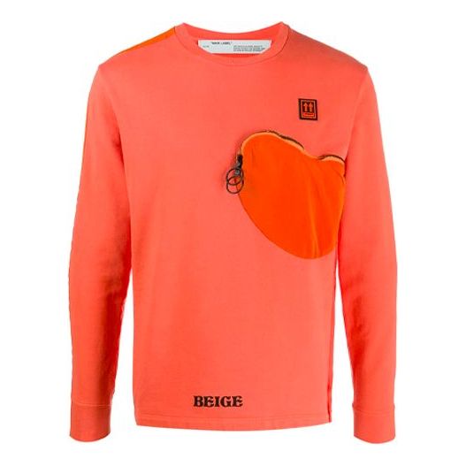 Off-White Material Love Patchwork Long Sleeves Ordinary Version Orange OMBA040F19E300221910