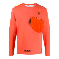 Off-White Material Love Patchwork Long Sleeves Ordinary Version Orange OMBA040F19E300221910