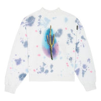 Men's PALM ANGELS Pattern Printing Tie Dye Pullover White PMBA043E20FLE0030155