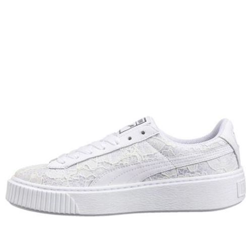 (WMNS) PUMA Basket Platform FO 'Lace - White' 364091-01