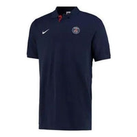 Men's Nike Solid Color Logo Printing Short Sleeve Navy Blue Polo Shirt DM2984-410