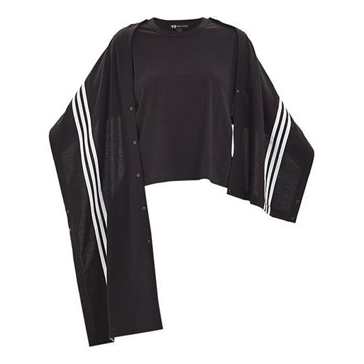 (WMNS) Y-3 SS21 Casual Shawl Round Neck Short Sleeve Black FN5696