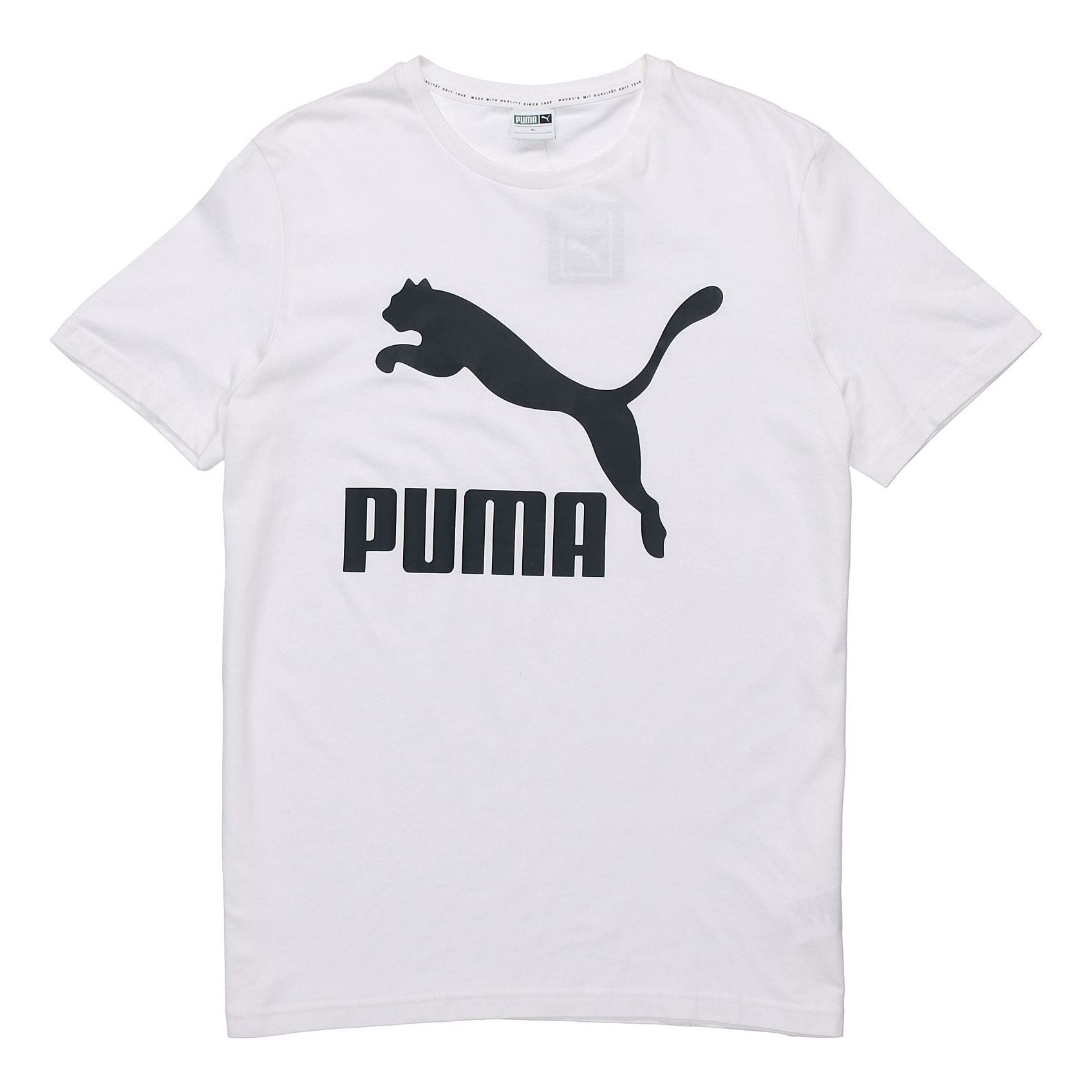 PUMA Classics Logo Round Neck Short Sleeve White 579405-02