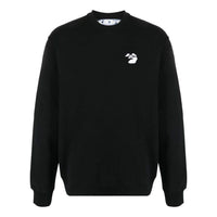 Men's Off-White Logo Printing Round Neck Sports Loose Fit Black OMBA057C99FLE0081001