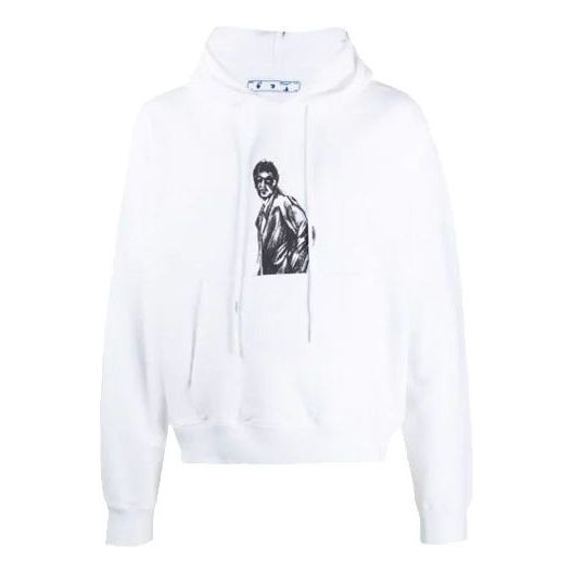 Off-White Logo Applique Hooded Sweater Men's White OMBB037F20FLE0080110