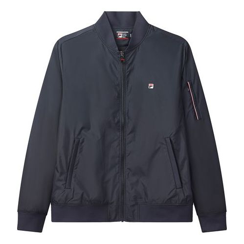 Men's FILA Logo Embroidered Woven Jacket Blue F11M031702F-NV