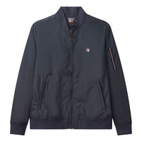 Men's FILA Logo Embroidered Woven Jacket Blue F11M031702F-NV