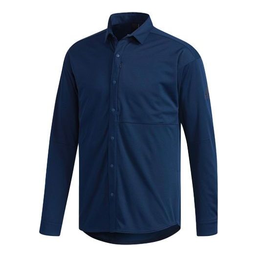 adidas Icon Solid Color Athleisure Casual Sports Long Sleeves Shirt Navy Blue DH6105