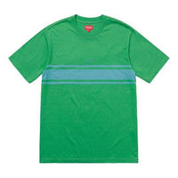 Supreme SS18 Stripe Tee Kelly Green Logo Tee SUP-SS18-152