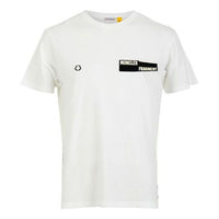 Men's Moncler x Fragment Design Crossover Logo Pattern Round Neck Short Sleeve White T-Shirt 80039508391Q001