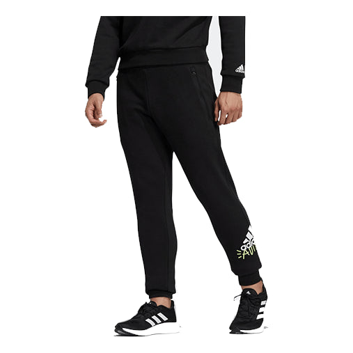 adidas outlets Casual Sports Gym Bundle Feet Pants Black HM9385
