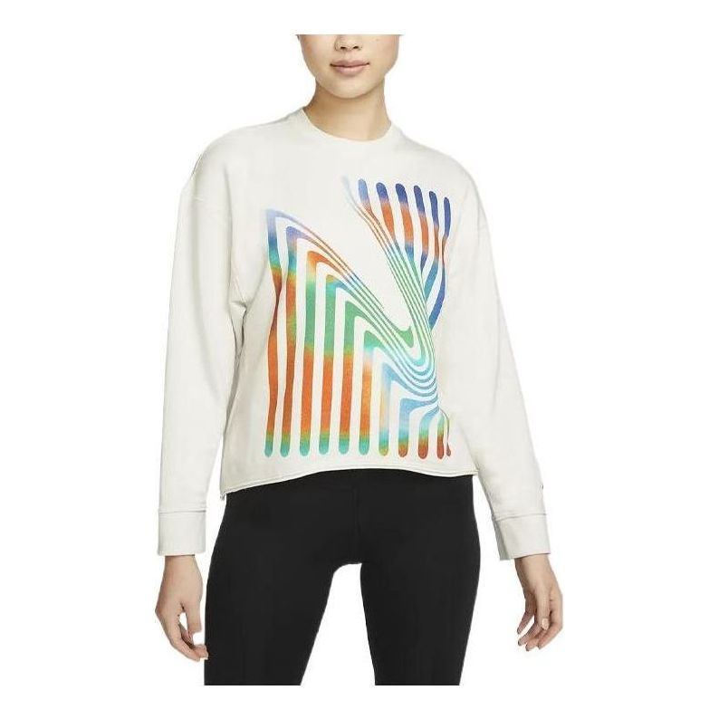 (WMNS) Nike Yoga Luxe Air Crew Sweatshirt 'White Multi' DM7007-030
