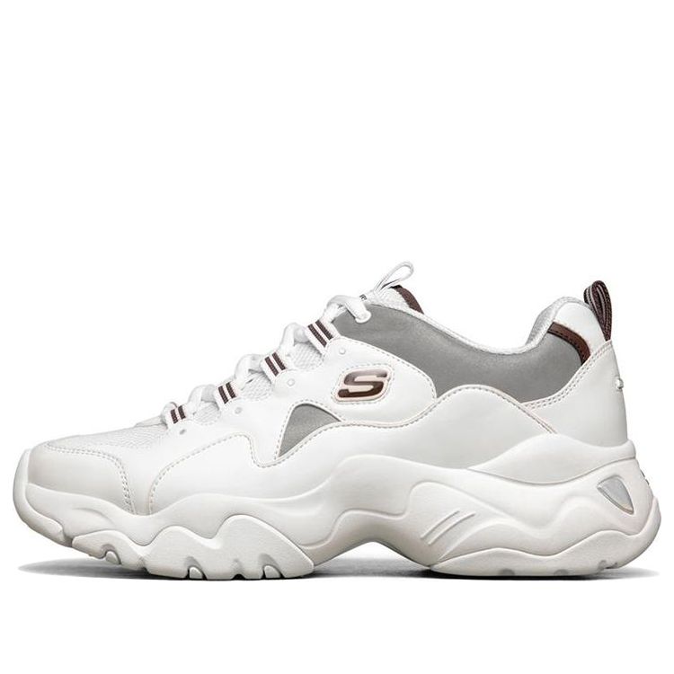 Skechers D'Lites 3.0 Low-Top Running Shoes White/Silver 888005-WSL