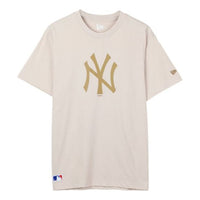New Era MLB Large LOGO Round Neck Short Sleeve Unisex Beige 12147604