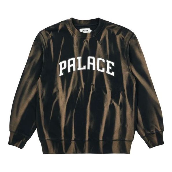 PALACE Unisex Tie Dye Round-Neck Letter Sweatshirt Black P20CS013