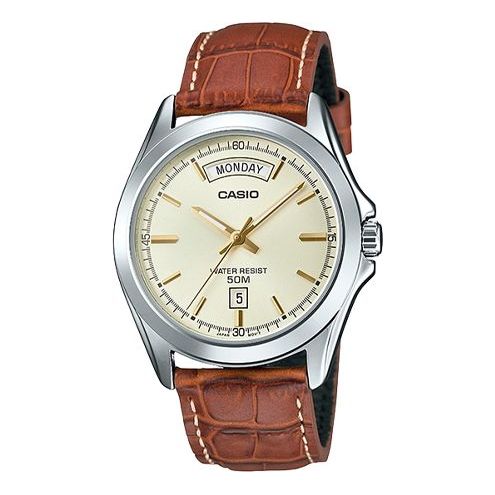 Men's CASIO STANDARD Series Retro Minimalistic Casual waterproof Watch Leather Strap Mens Brown Analog MTP-1370L-9A