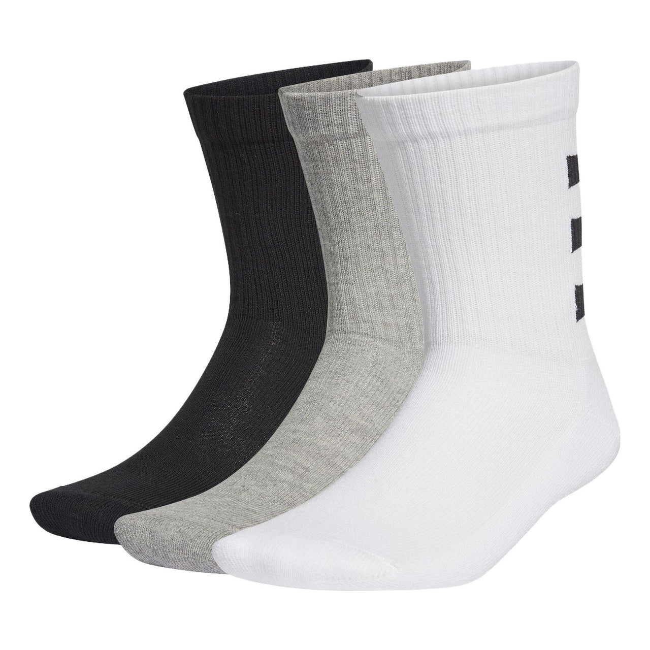 adidas 3 Stripe Half Cushioned Crew 'White Grey Black' GE6167