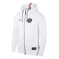 Air Jordan x Paris Saint Germain Wings Zip Hoodie 'White Black' BQ4195-100