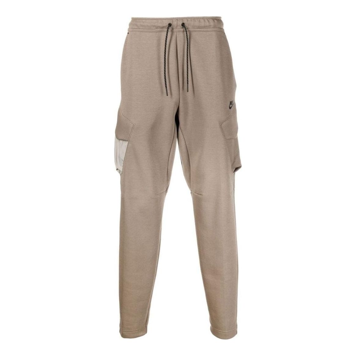 Men's Nike Solid Color Logo Embroidered Drawstring Lacing Cargo Sweatpants Brown DV0540-040