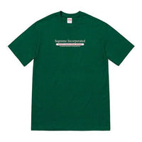 Supreme FW19 Week 7 Inc. Tee Chest Alphabet Short Sleeve Unisex Green SUP-FW19-756