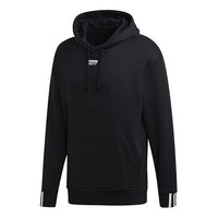 adidas originals Stripe Sleeve hooded Sports Black EJ7424