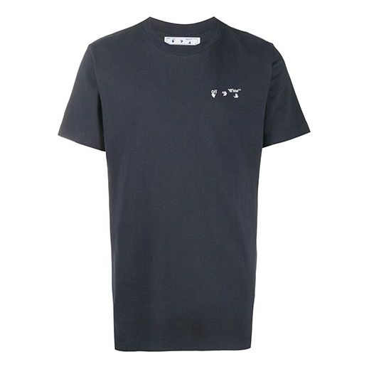 Off-White FW20 Logo Applique Short-sleeve Tee Men's Grey/White OMAA027E20JER0014501