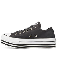 (WMNS) Converse Chuck Taylor All Star Platform Suede Low Top Suede Thick Sole Grey White 565832C